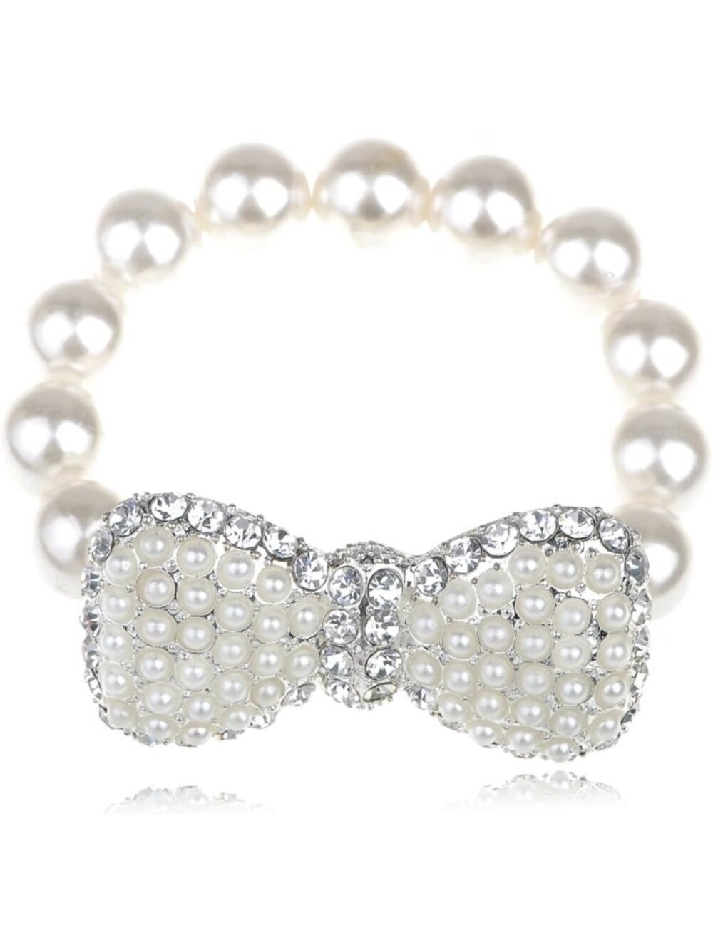 Glam Vintage Crystal Rhinestone Bow Cuff Bangle Bracelet - Golden Tone Jewelry